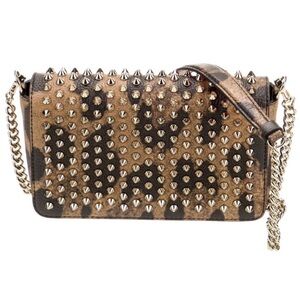 Christian Louboutin Leopard Print Studded Crossbody